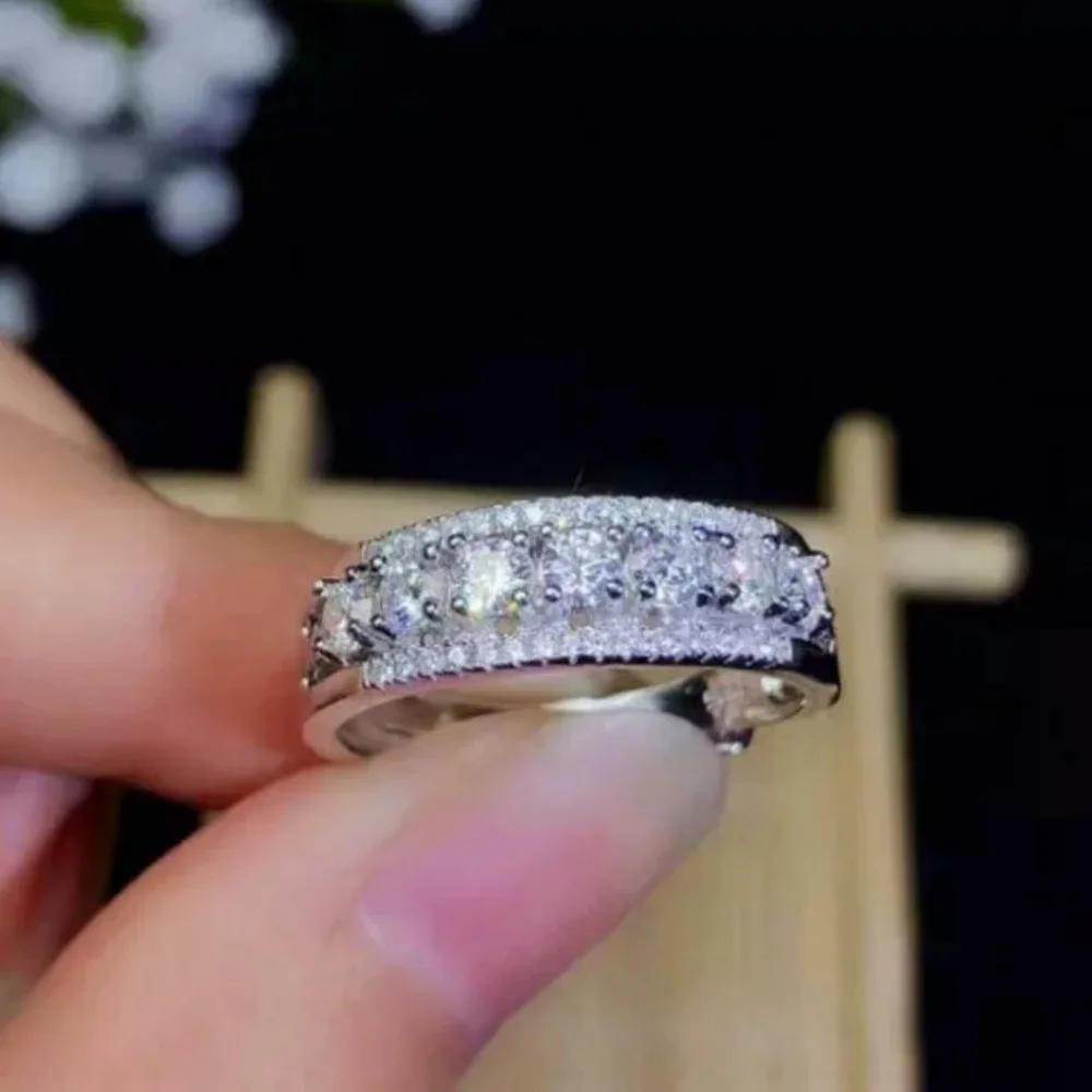 New 925 Eternity Engagement Zircon Ring